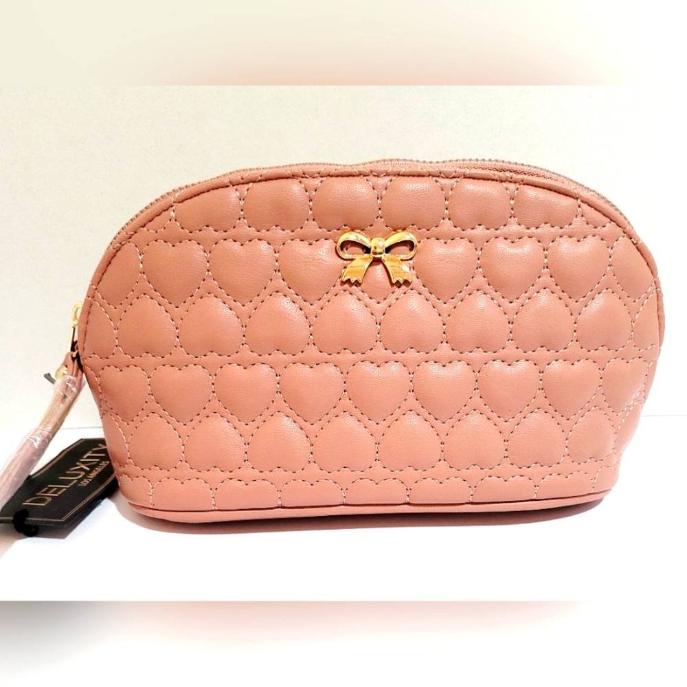 Deluxity LA Pink Quilted Women's Accessories Bag